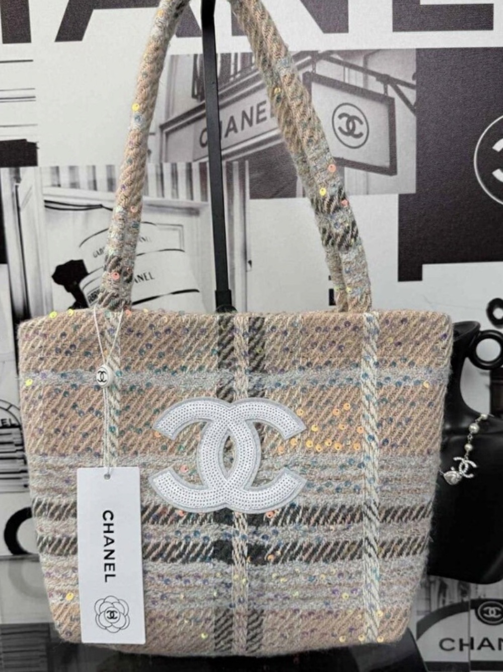 New CC Precision Vintage Black Pink Tote Bag VIP Gift GWP